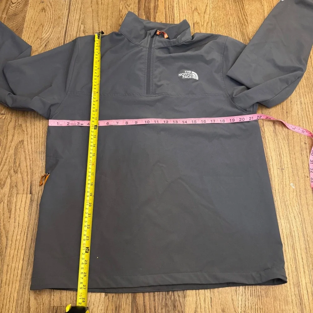 The North Face Apex Mens Gray Quarter Zip Softshell Pullover Jacket Size Medium